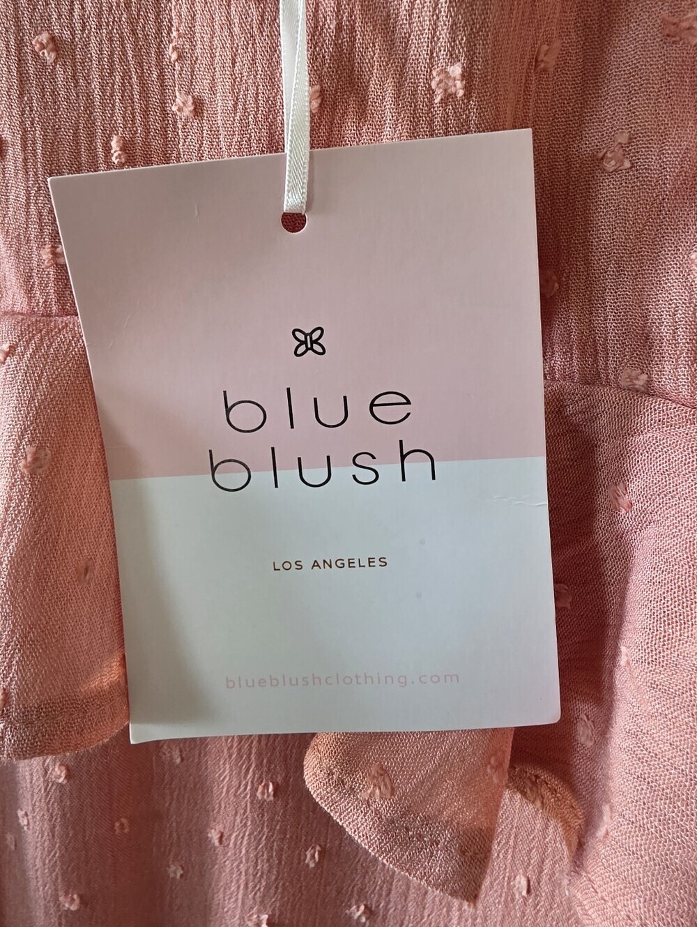 Blue Blush Pink V-Neck Spaghetti Strap Maxi Dress Size Large NWT - Picture 9 of 12